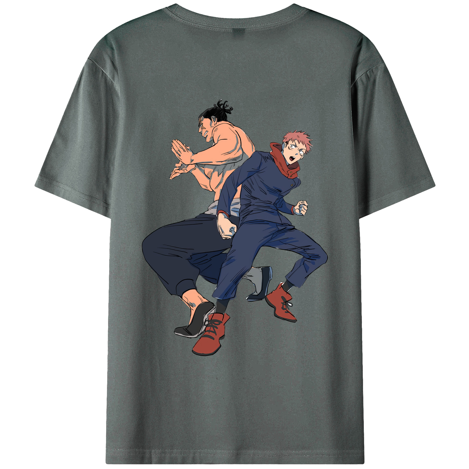 （画像用） 呪術廻戦 Jujutsu Kaisen 綿100％ メンズ半袖Tシャツ（バックプリント） 通気性
